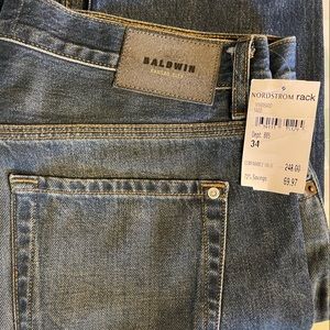 Henley style slim straight leg jeans